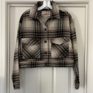 Roxy Classics Plaid Jacket in Brown and Black